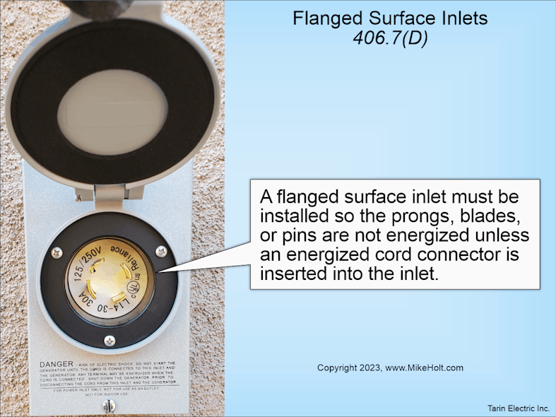 Fig. 3. The requirements for the installation of a flanged surface inlet are found in Sec. 406.(D).