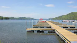 boat landing on a lake