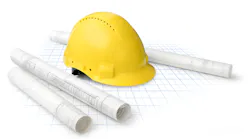 construction helmet and plans