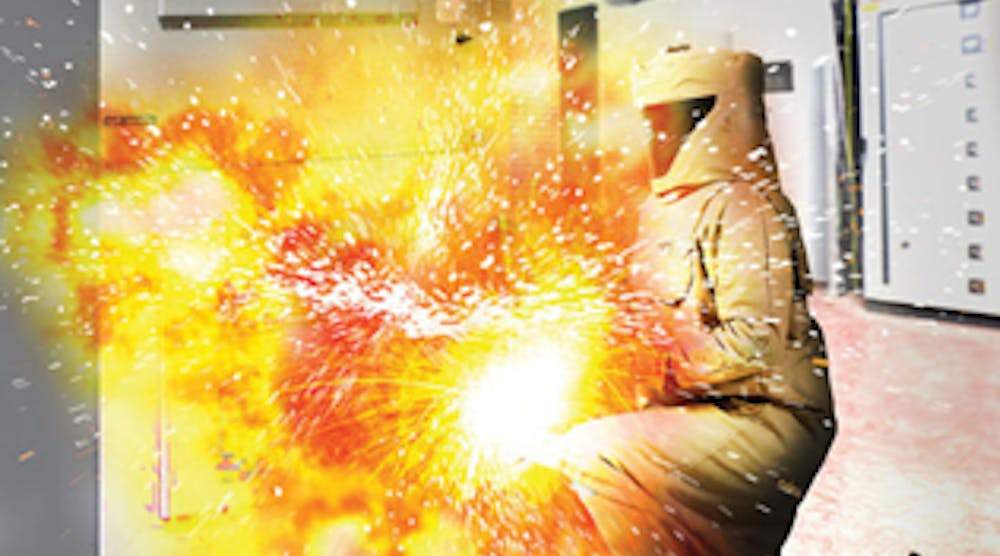 Photo 1. An arc flash can generate an electric arc with a temperature of 35,000&ordm;F.