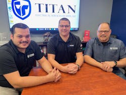 Joshua Fezner (center) comes from a family of electricians with both his brother and dad in the electrical trade. Joshua Fezner (center) comes from a family of electricians with both his brother and dad in the electrical trade.