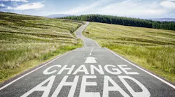 change ahead on an open road