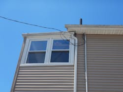 improper electrical installation neat roof of residential building improper electrical installation neat roof of residential building