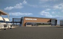 Rendering of a prototype of a Greenlane commercial truck EV charging station.