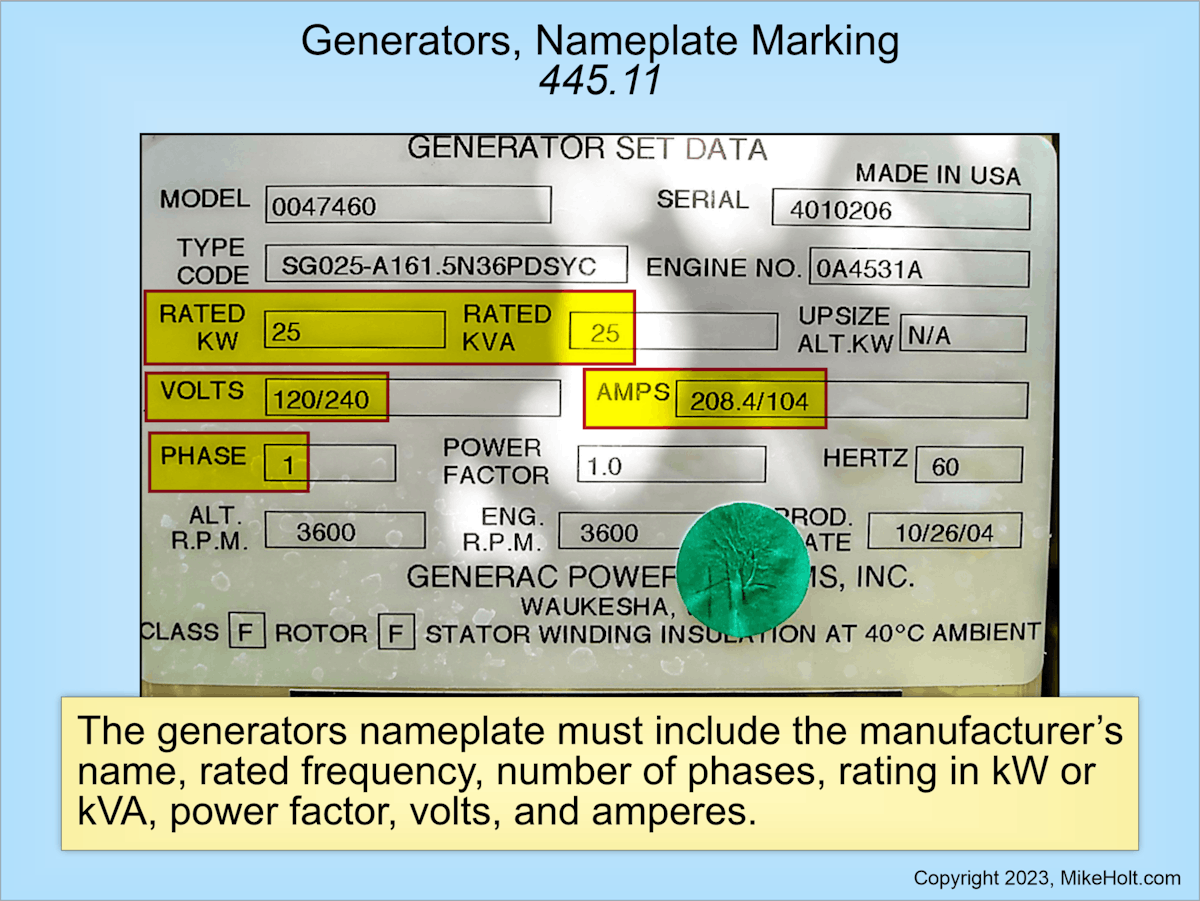 NEC Requirements for Generators EC&M