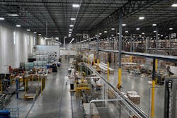 ESI, Inc., a subsidiary of MDU Construction Services Group, Inc., provided electrical construction services at this cleaning product and hygiene production and storage facility (Megalodon in Elsemere, Ky.). At nearly one million square feet, the facility includes multiple production lines, classified mix rooms and flammable liquid storage areas. ESI, Inc., a subsidiary of MDU Construction Services Group, Inc., provided electrical construction services at this cleaning product and hygiene production and storage facility (Megalodon in Elsemere, Ky.). At nearly one million square feet, the facility includes multiple production lines, classified mix rooms and flammable liquid storage areas.