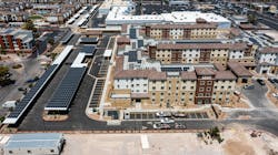 The Ovations Development, a Bombard Renewable Energy project, is shown in progress in Las Vegas. The Ovations Development, a Bombard Renewable Energy project, is shown in progress in Las Vegas.