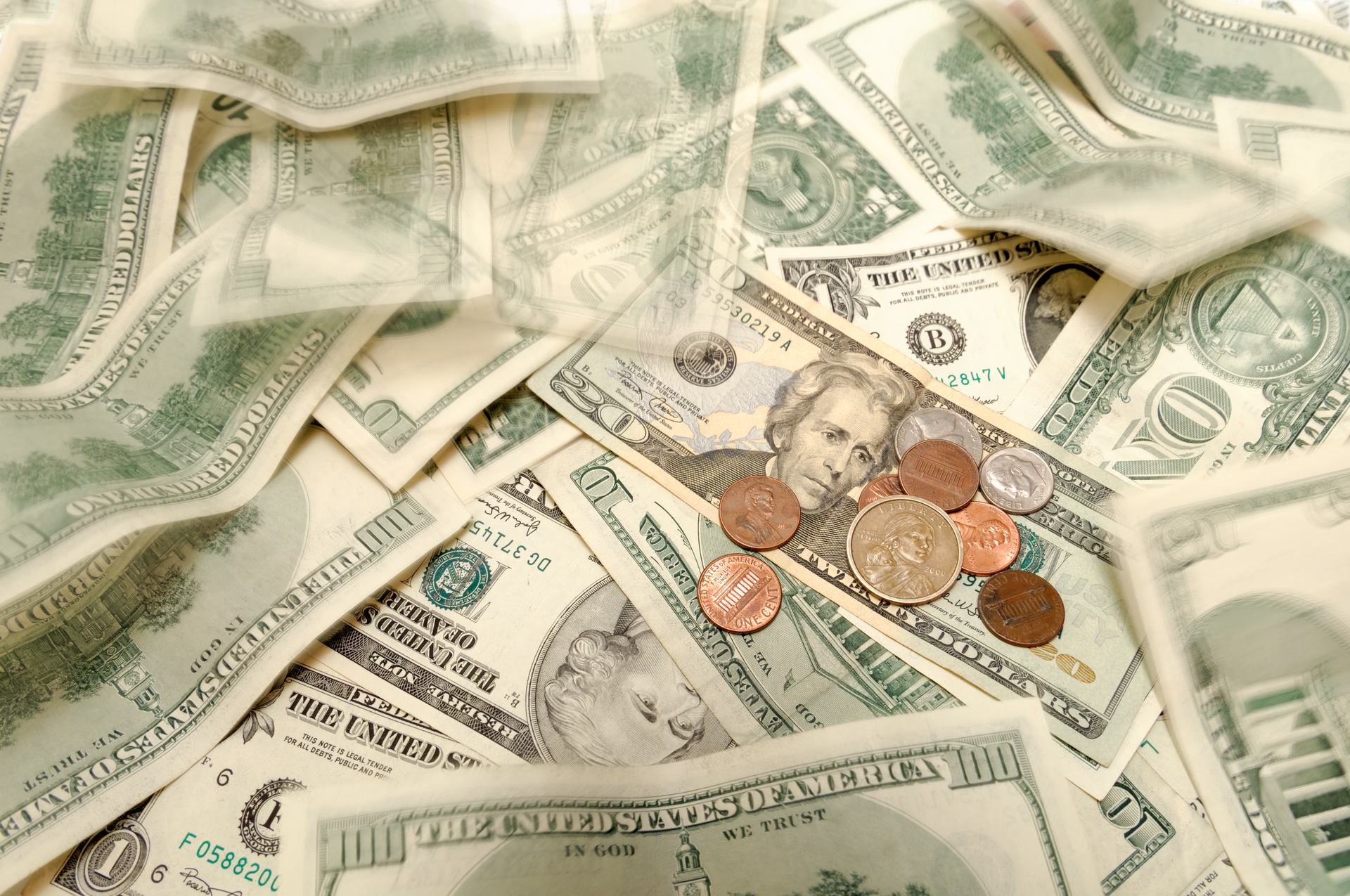 pile of american money