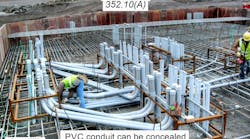 Fig. 1. PVC conduit is permitted to be installed within concealed locations such as walls, floors, or ceilings.