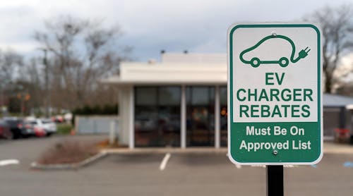 ev charger rebates must be on approved list sign