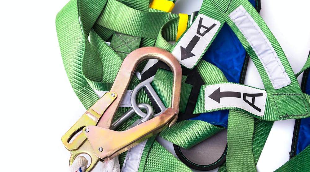 fall protection harness and lanyard dreamstime_m_72173994