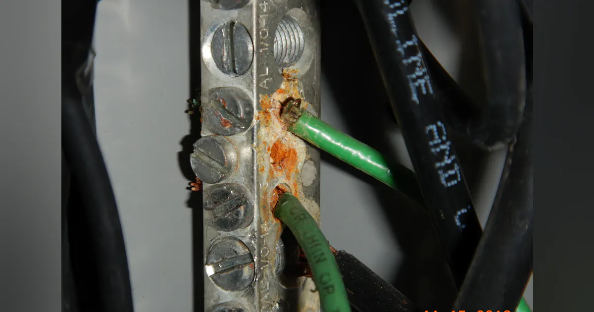 Rusted Connector What’s Wrong Here? Hint: Rusty Connections | EC&M