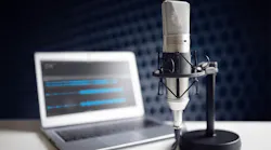 podcast microphone and computer