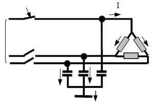 Fig. 2. Current flow under resonant conditions with single-phase switching.