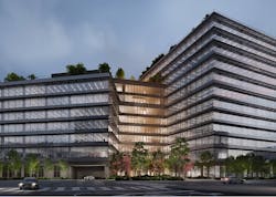 Designed by Henning Larsen Architects in New York, the $500-million, 800,000-square-foot Goldman Sachs campus that broke ground in 3Q 2023 in Dallas will eventually accomodate 5,000 workers. Designed by Henning Larsen Architects in New York, the $500-million, 800,000-square-foot Goldman Sachs campus that broke ground in 3Q 2023 in Dallas will eventually accomodate 5,000 workers.
