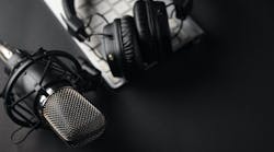 podcast microphone and headphones