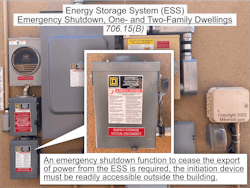 Fig. 2. The initiation device for the ESS emergency shutdown function must be in a readily accessible location outside the building. Fig. 2. The initiation device for the ESS emergency shutdown function must be in a readily accessible location outside the building.