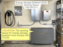 Fig. 3. The working space for ESSs must comply with Sec. 110.26. Fig. 3. The working space for ESSs must comply with Sec. 110.26.