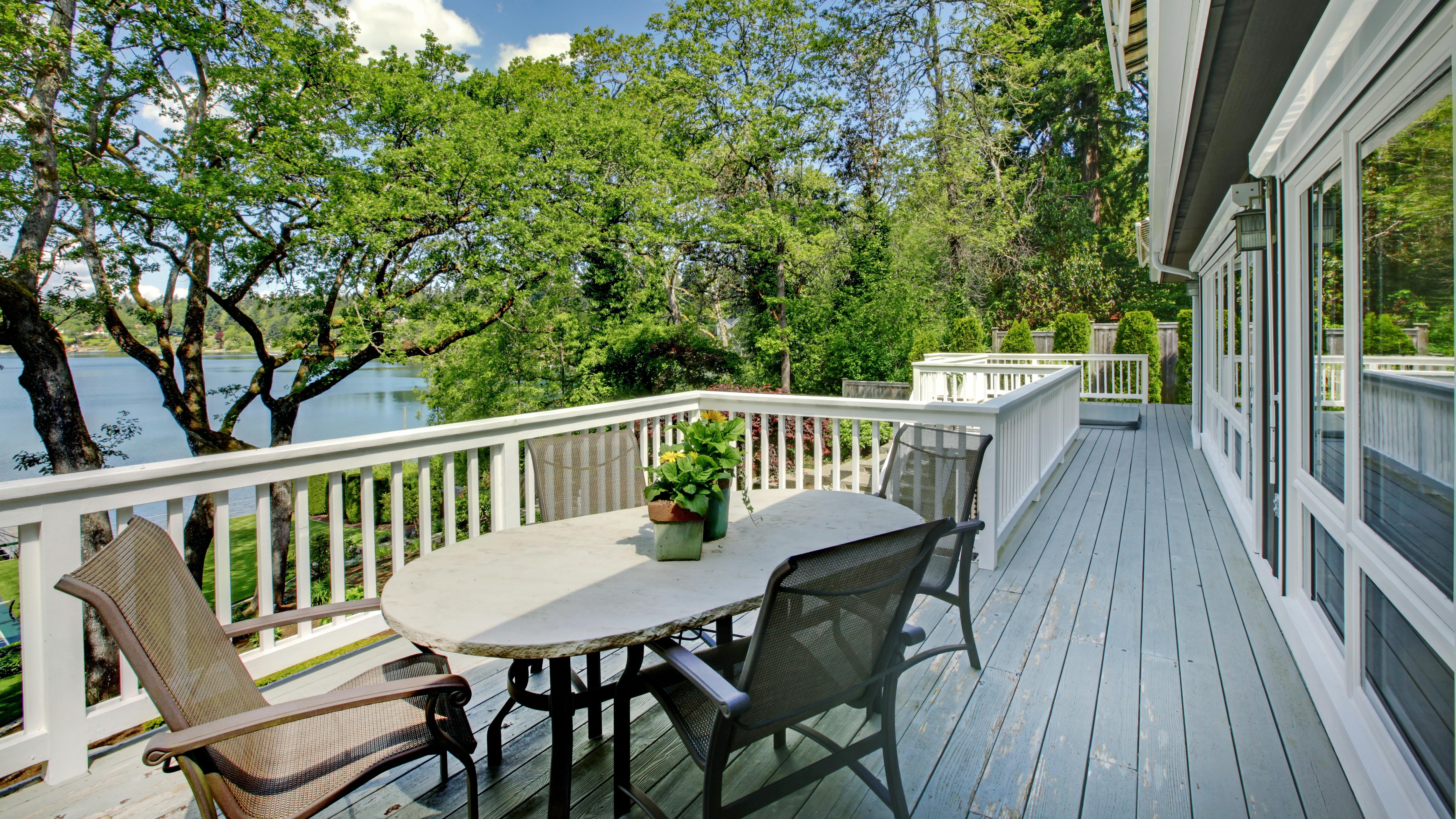 balcony overlooking lake