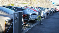 ev cars charging at public stations