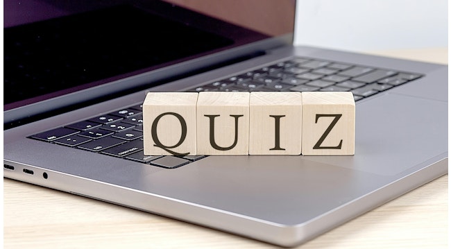 quiz letters on laptop