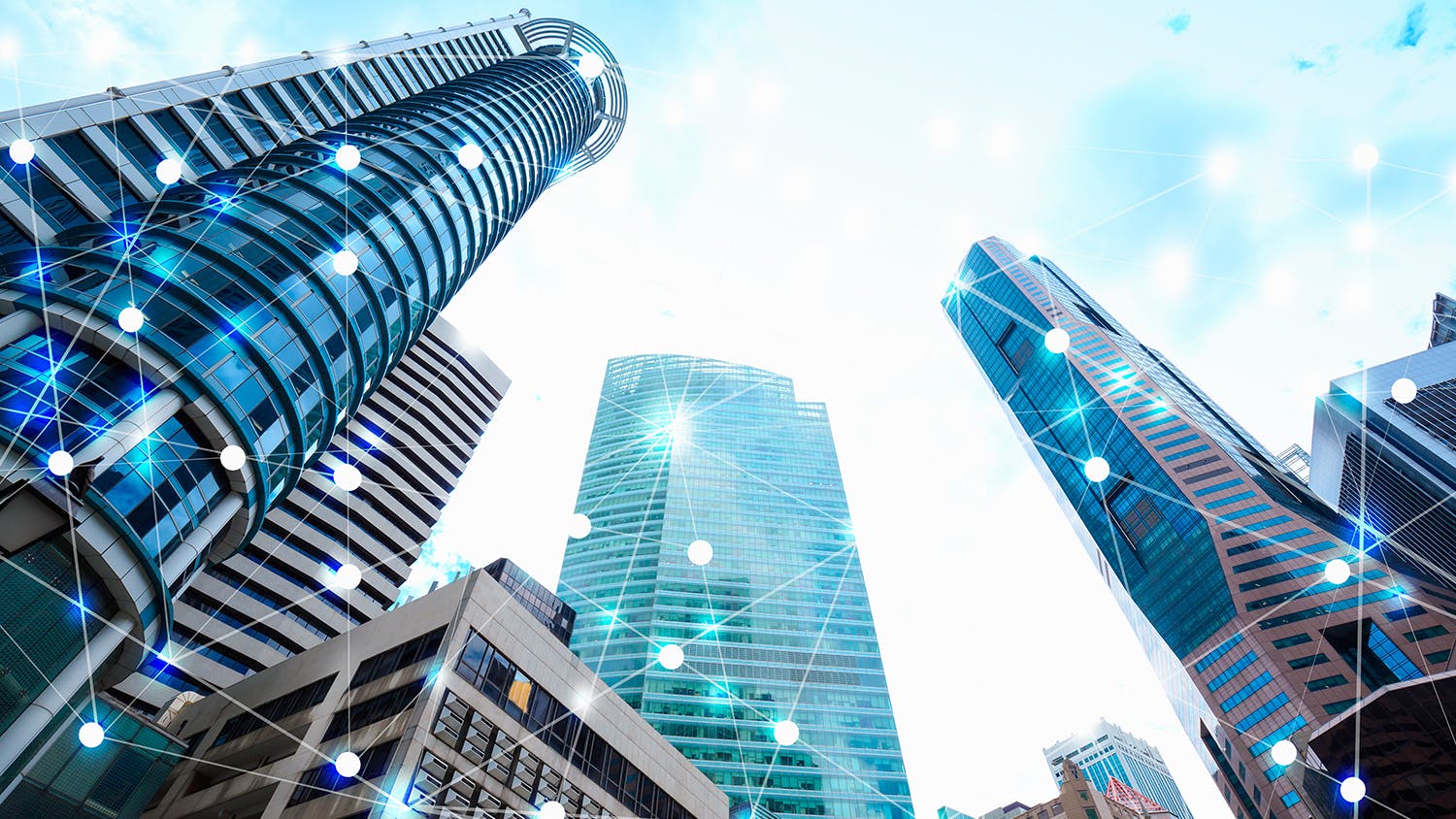 65ef5f2f4da424001e22b598 Smart Buildingswifi Icon And City Scape And Networ