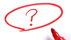 red question mark circled by marker