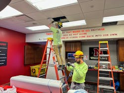 Commonwealth Electric Company of the Midwest frequently uses PoE for Wi-Fi access points, including this project at the University of Nebraska. Besides providing broadband internet access, Wi-Fi often is used to link and control smart lighting fixtures, switches, and sensors.