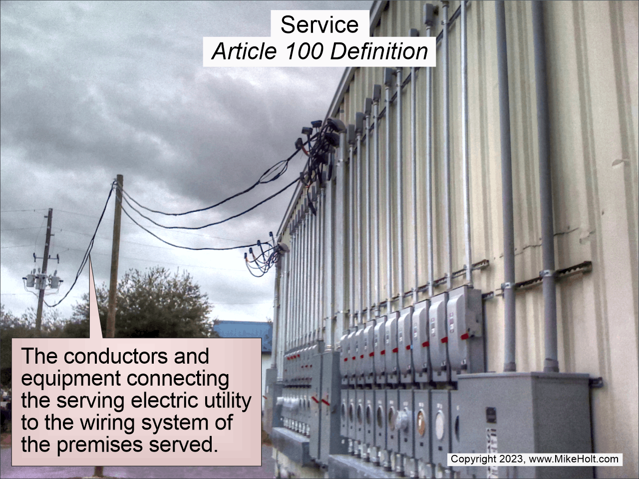 Fig. 1. The definition of a service is found in Art. 100 of the NEC.