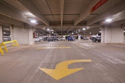 The light uniformity inside Potawatomi Casino Hotel parking garage in Milwaukee helps ensure guests feel safe and enhances the effectiveness of security cameras.