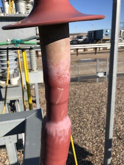 Fig. 7b. Contaminated termination. Fig. 7b. Contaminated termination.