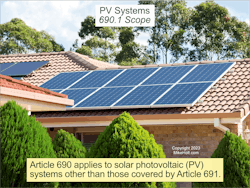 Fig. 1. Article 690 covers NEC requirements for solar installations (except large scale ones). Fig. 1. Article 690 covers NEC requirements for solar installations (except large scale ones).