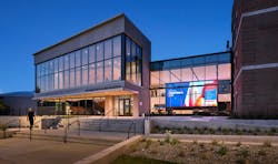 The Jayhawk Welcome Center in Lawrence, Kan. serves as a new front door to the University of Kansas, giving prospective students a world-class introduction to the largest educational institution in the state of Kansas. Henderson Engineers provided electrical and a variety of other design services for the $29.4-million building, which spans 30,000 square feet across two floors as an addition to the existing Adams Alumni Center. The Jayhawk Welcome Center in Lawrence, Kan. serves as a new front door to the University of Kansas, giving prospective students a world-class introduction to the largest educational institution in the state of Kansas. Henderson Engineers provided electrical and a variety of other design services for the $29.4-million building, which spans 30,000 square feet across two floors as an addition to the existing Adams Alumni Center.