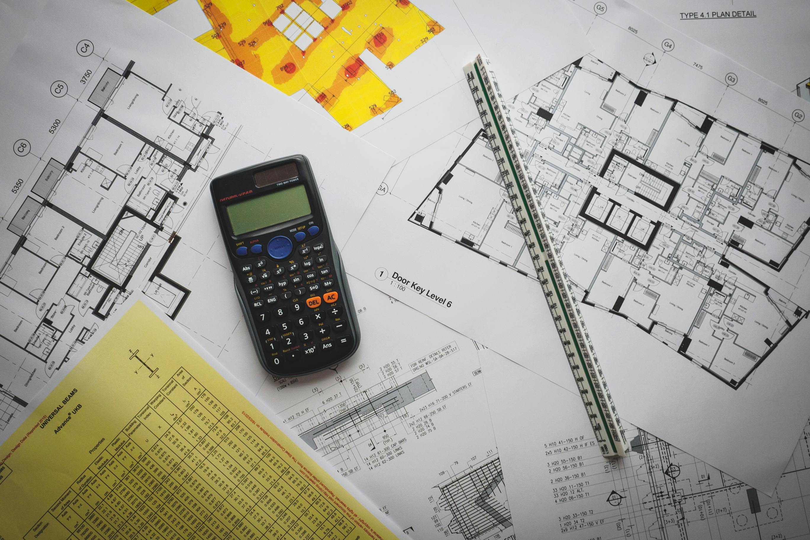 construction documents and calculator