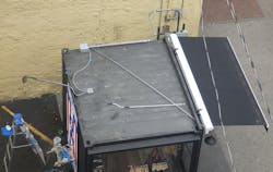 A bird’s eye view of poor rooftop wiring A bird’s eye view of poor rooftop wiring