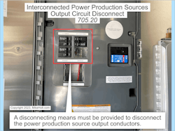 Fig. 2. Section 705.20 requires a disconnecting means to be provided. Fig. 2. Section 705.20 requires a disconnecting means to be provided.