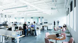 Flexible lighting systems support resiliency in the workplace by providing a comfortable, engaging environment that can quickly adapt over time. Photo by © Jake Holt Photography, courtesy of Lutron Electronics.