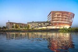 Overlooking Maine’s Casco Bay, Northeastern University’s Roux Institute and Alfond Center now being built in Portland, Maine — a $500-million project — will focus on digital, artificial intelligence, and life sciences. Overlooking Maine’s Casco Bay, Northeastern University’s Roux Institute and Alfond Center now being built in Portland, Maine — a $500-million project — will focus on digital, artificial intelligence, and life sciences.