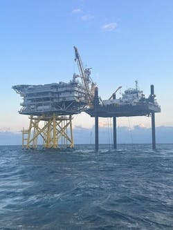 The Vineyard Wind 1 Electrical Service Platform (ESP) on which Chapman Construction Group is providing construction operations. At 800MW, Vineyard Wind 1, located 14 miles southeast of Martha's Vineyard, is the first utility-scale offshore wind project being developed in the United States. The Vineyard Wind 1 Electrical Service Platform (ESP) on which Chapman Construction Group is providing construction operations. At 800MW, Vineyard Wind 1, located 14 miles southeast of Martha's Vineyard, is the first utility-scale offshore wind project being developed in the United States.