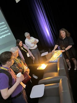 DLC Senior Scientist and LUNA Program Director Leora Radetsky demonstrated LED light sources at LightFair 2025, following her May 6 presentation, “The Hidden Cost of Light: Specifying Controllable Low CCT and Amber Outdoor Lighting to Combat Light Pollution”. DLC Senior Scientist and LUNA Program Director Leora Radetsky demonstrated LED light sources at LightFair 2025, following her May 6 presentation, “The Hidden Cost of Light: Specifying Controllable Low CCT and Amber Outdoor Lighting to Combat Light Pollution”.