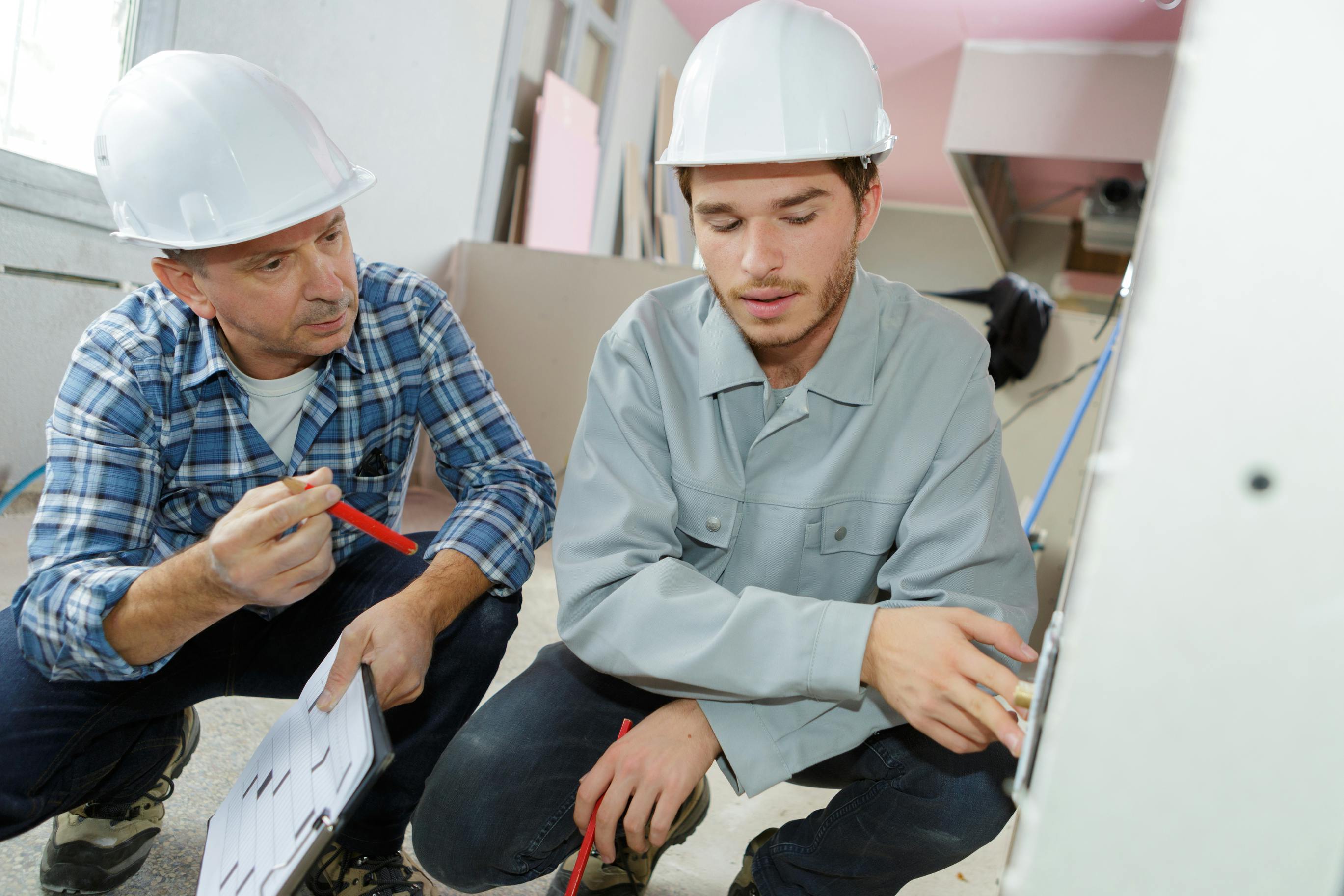 Electrician and apprentice