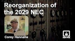 Reorganization of the 2029 NEC Reorganization of the 2029 NEC