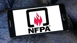 NFPA logo on a phone screen NFPA logo on a phone screen