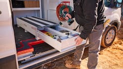 PACK RAT steel drawer system in van used by contractor PACK RAT steel drawer system in van used by contractor