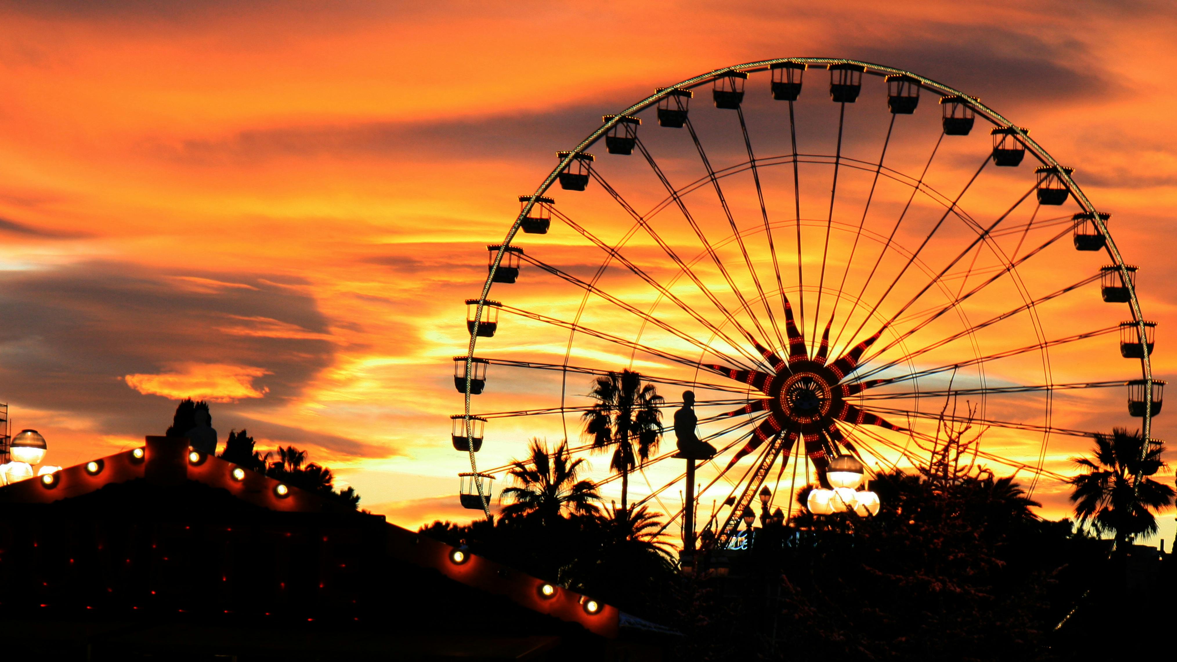 ferris wheel at sunset