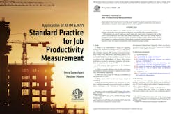 Fig. 1. Under ASTM E2691, job-site productivity is measured at the system level by relating value delivered to total labor hours, accounting for both direct work and supporting activities across multiple labor codes. Fig. 1. Under ASTM E2691, job-site productivity is measured at the system level by relating value delivered to total labor hours, accounting for both direct work and supporting activities across multiple labor codes.