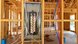 Electricity Circuit Breaker panel in new home construction Electricity Circuit Breaker panel in new home construction