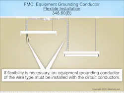 Fig. 3. When using a flexible raceway, an EGC of the wire-type must be installed with the circuit conductors or the length must not exceed 6 ft. Fig. 3. When using a flexible raceway, an EGC of the wire-type must be installed with the circuit conductors or the length must not exceed 6 ft.