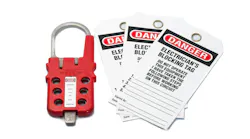Tag Out Danger label with hasp on isolated background Tag Out Danger label with hasp on isolated background