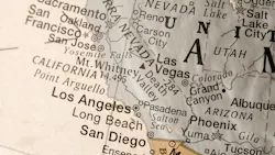 California- West coast USA. Detail shot of a globe, showcasing California. California- West coast USA. Detail shot of a globe, showcasing California.